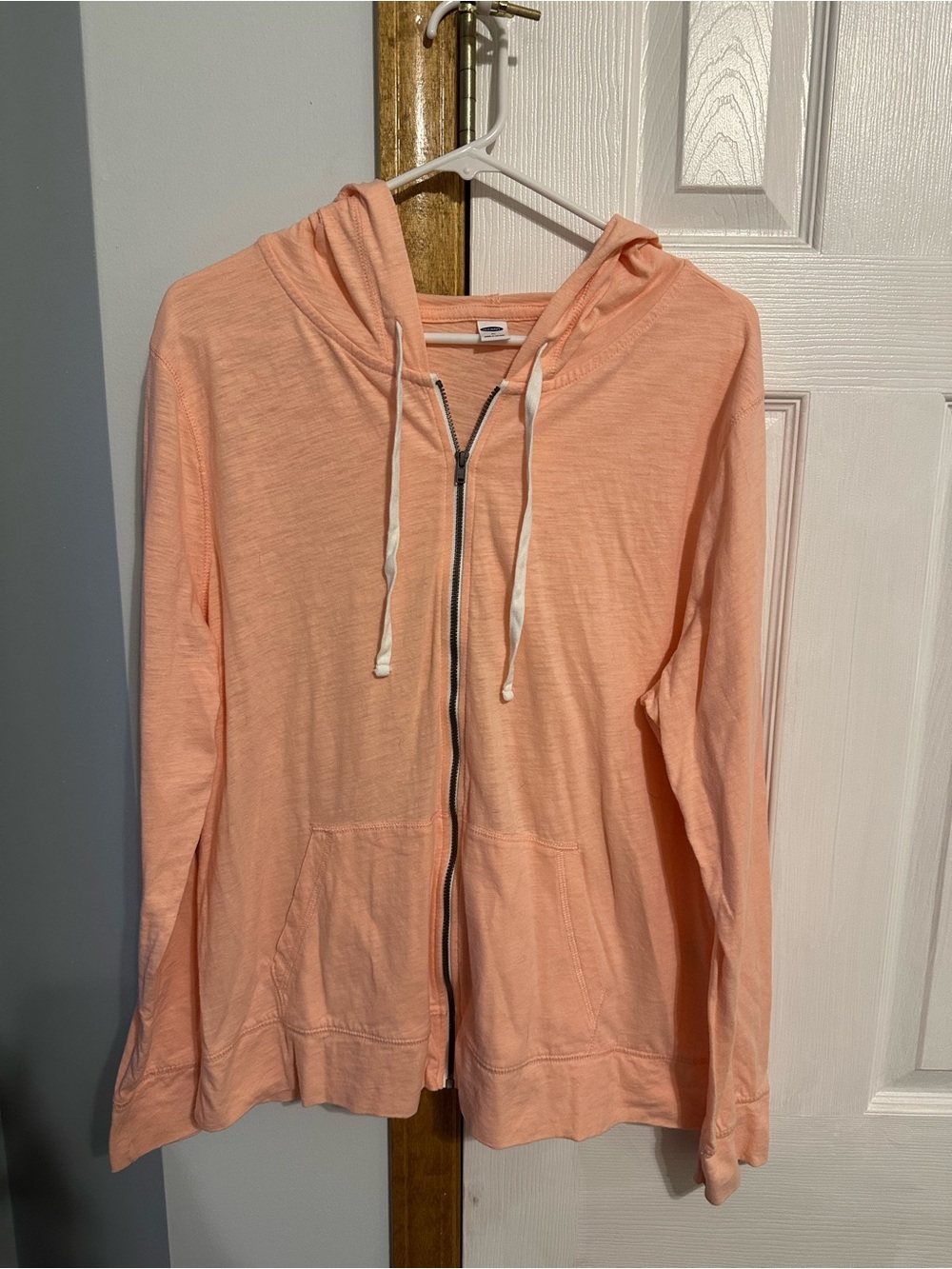 Old Navy Light Peach Full-Zip Hoodie with Drawstring